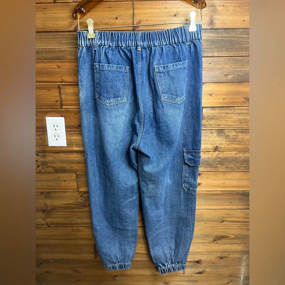 SASSAFRAS Women Blue Pure Cotton Jogger High-Rise size Large - Picture 6 of 11